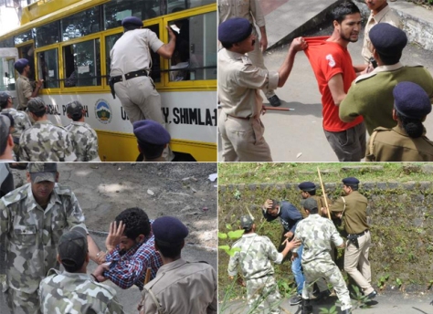 Police Assault Students of HPU, Shimla, 20th September, Photo, Courtesy Himachal Watch/